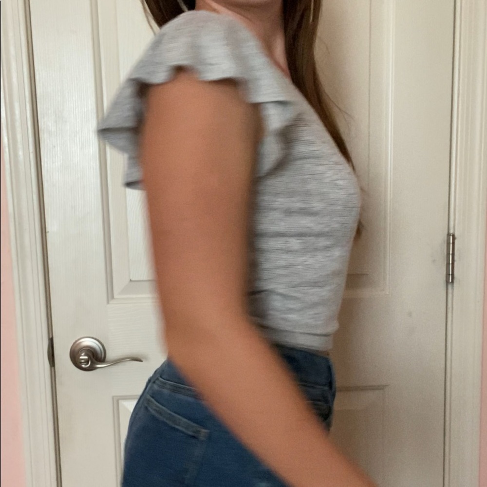 Grey Ruffle Shirt - Picture 3 of 5